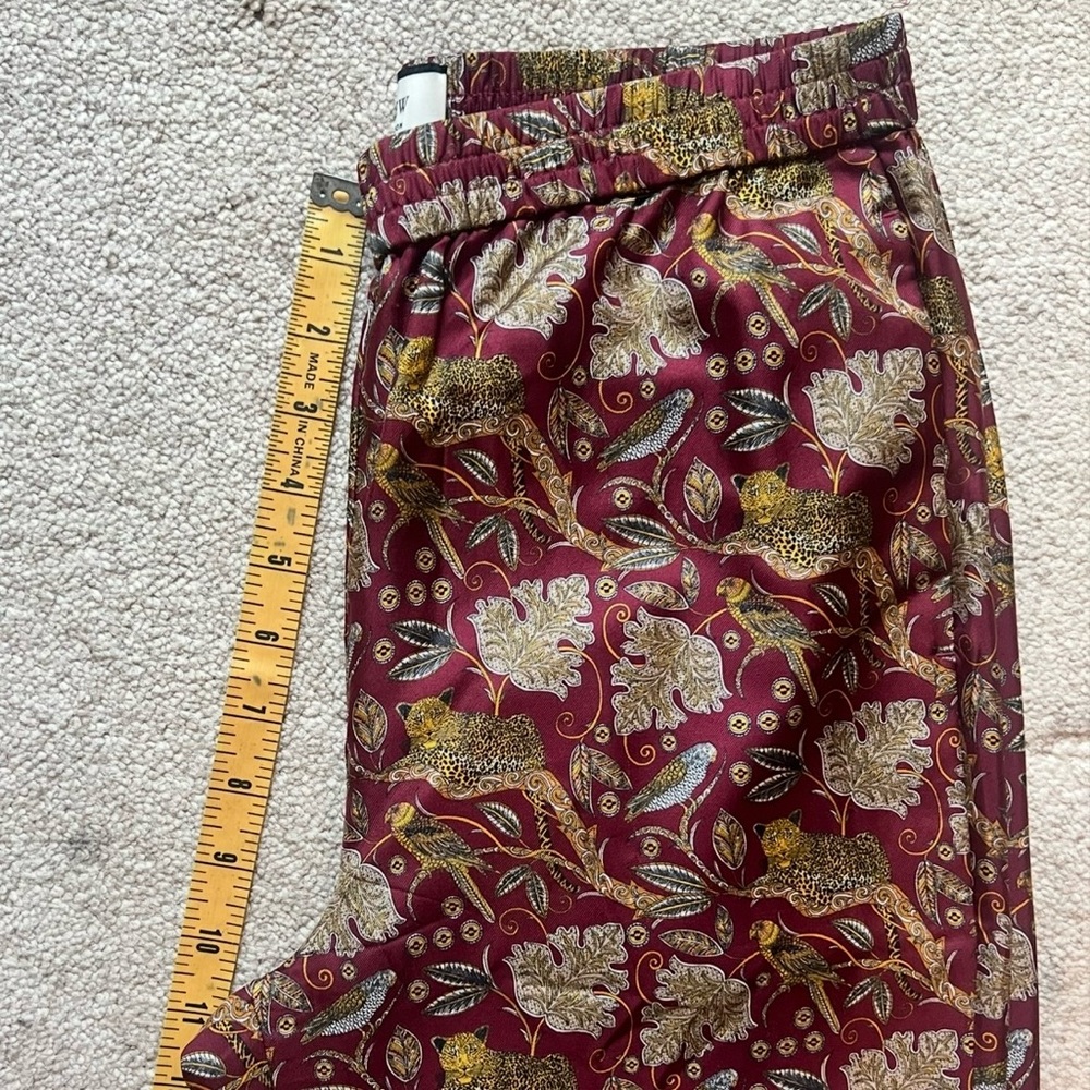 Pull-on silk-twill pant in jungle cat print - Picture 8 of 11